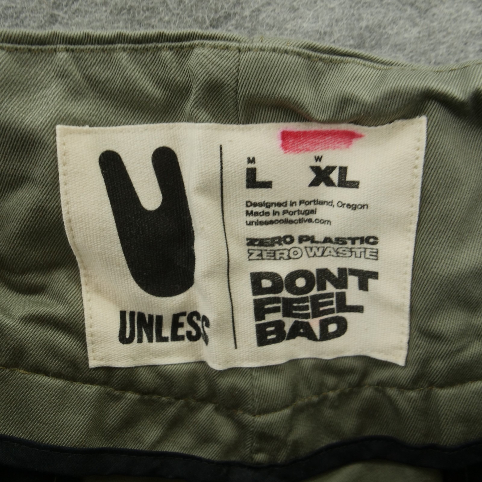Unless Collective Shorts Mens Larg Egreen Flat Front Chino Streetwear Gorp Core — image 4 of 8